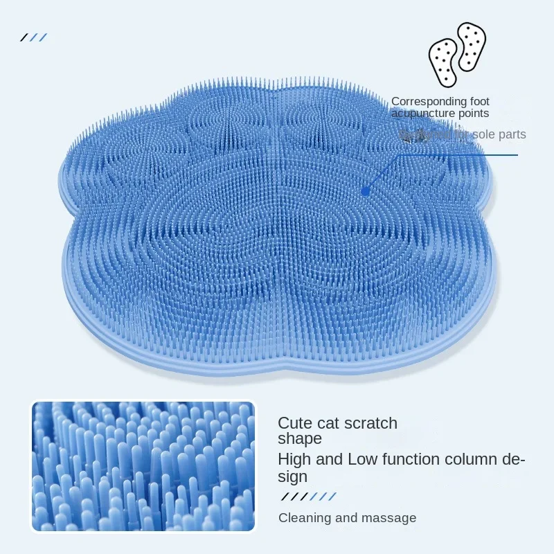 Brosse de Massage exfoliante en Silicone pour le dos, salle de bain, antidérapante, tapis de douche avec ventouse, coussin de Massage pour le bain