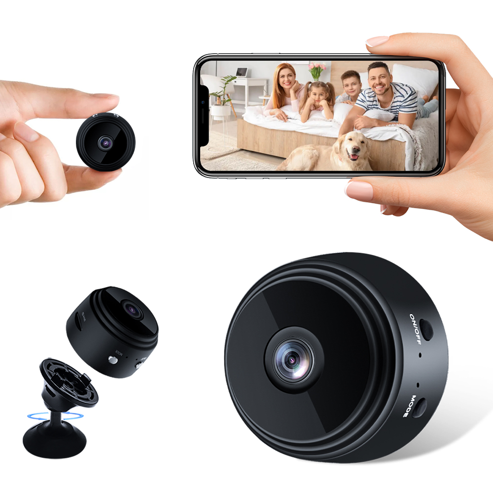 HD 1080P Mini WiFi Camera A9 CCTV Wireless Connect Cellphone Office Warehouse Backyard Magnetic Adsorption Portable Surveillance