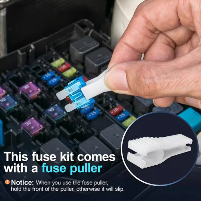 Kit sortido de fusíveis de carro 180 peças, 60 mini fusíveis de carro de lâmina + 60 fusíveis padrão automotivos + 60 micro fusíveis + extrator de fusível