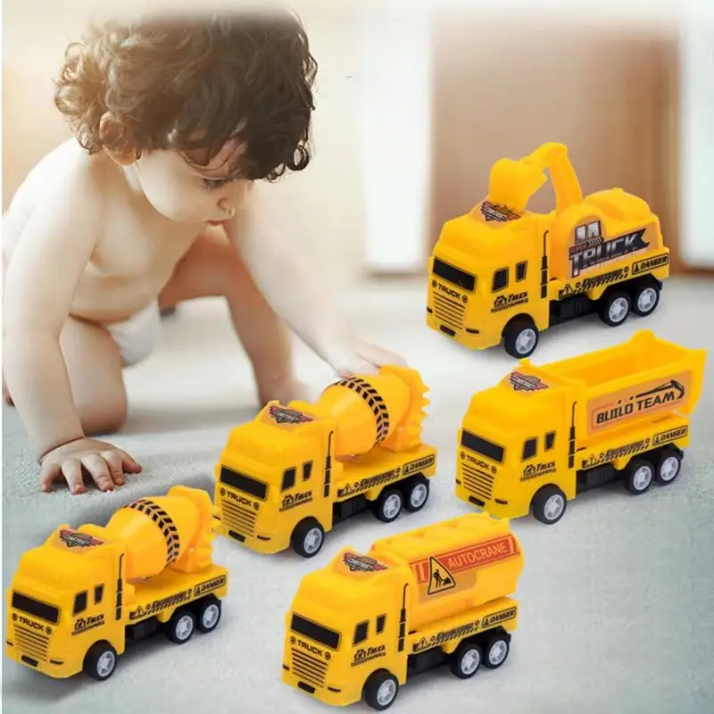 1 pc carros educativos crianças criança puxar para trás brinquedo guerreiro engenharia veículo modelo quatro mini carros