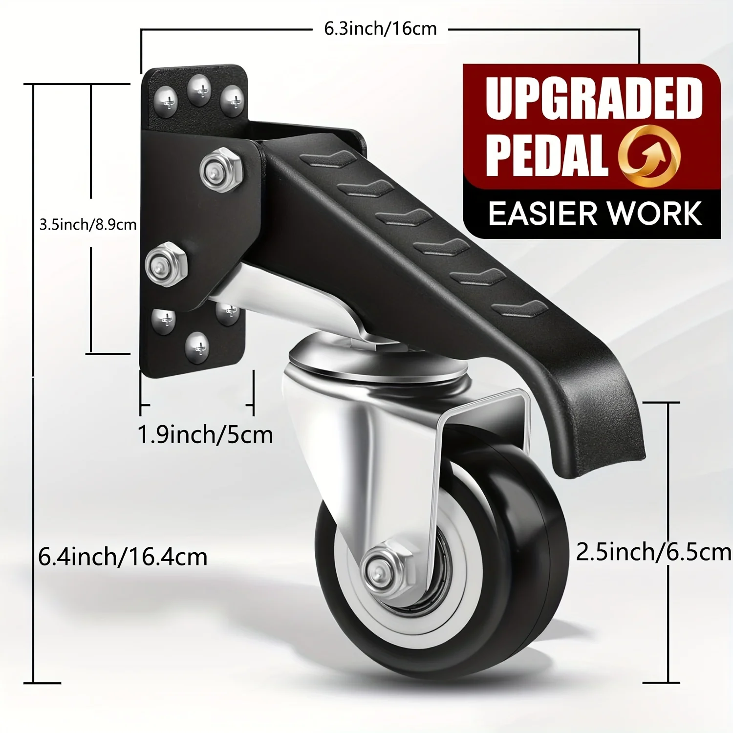 165 lbs 2.5" Set of 4 Workbench Caster Wheels Side Mounted Retractable Stepdown Wheel 360° Swivel for Tables and Equipment
