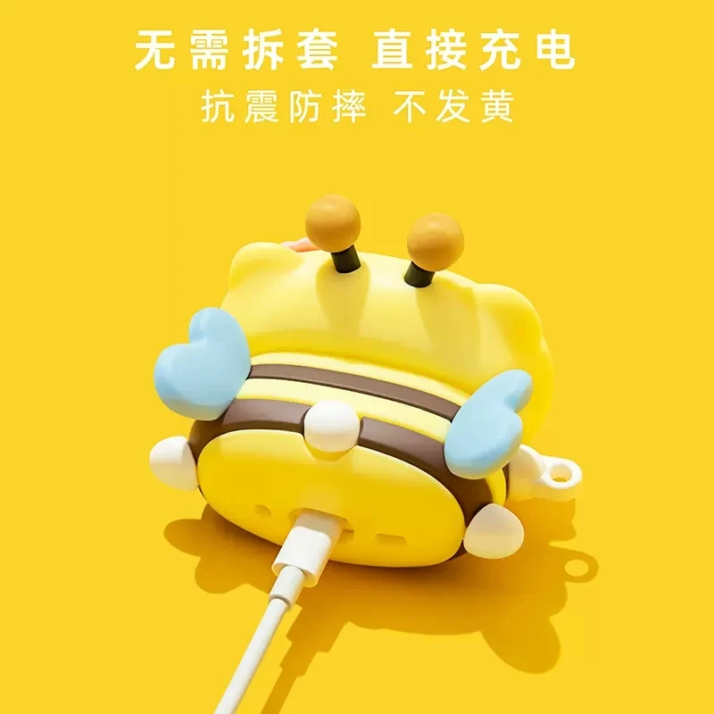 Para Airpods 1 2 3 4 Pro Pro 2 Lying Bee Hello Kitty funda de silicona para auriculares accesorios cubierta