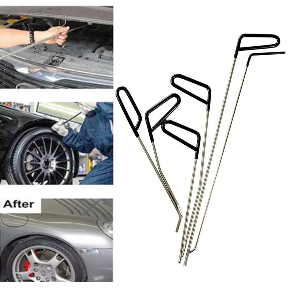 ステンレス鋼の車のへこみ修理フック,6/17個,車のボディ用のプッシュツールセット