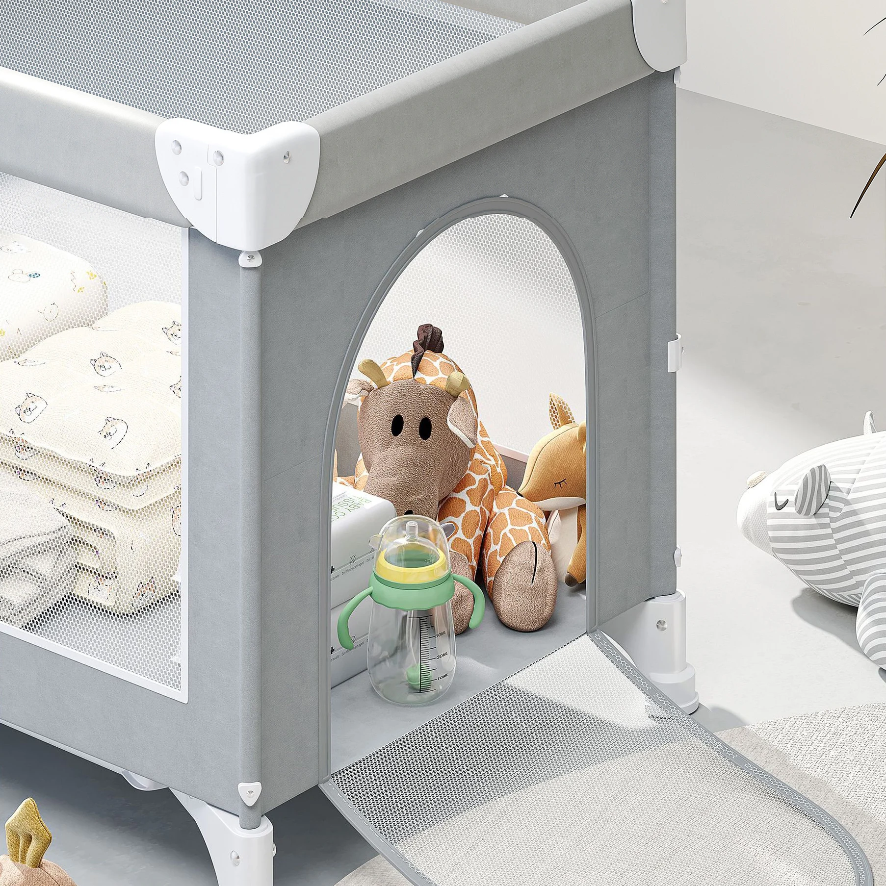 Cama de bebê portátil berços com mesa de fraldas berço de sono do bebê multifuncional cercadinho berço