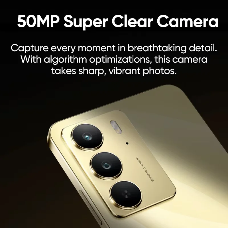 Global Version realme C75 Smartphone 6.72'' 90Hz FHD Display 50MP AI Camera 5828mAh Battery 45W Charge IP69 Dust Water Resistance