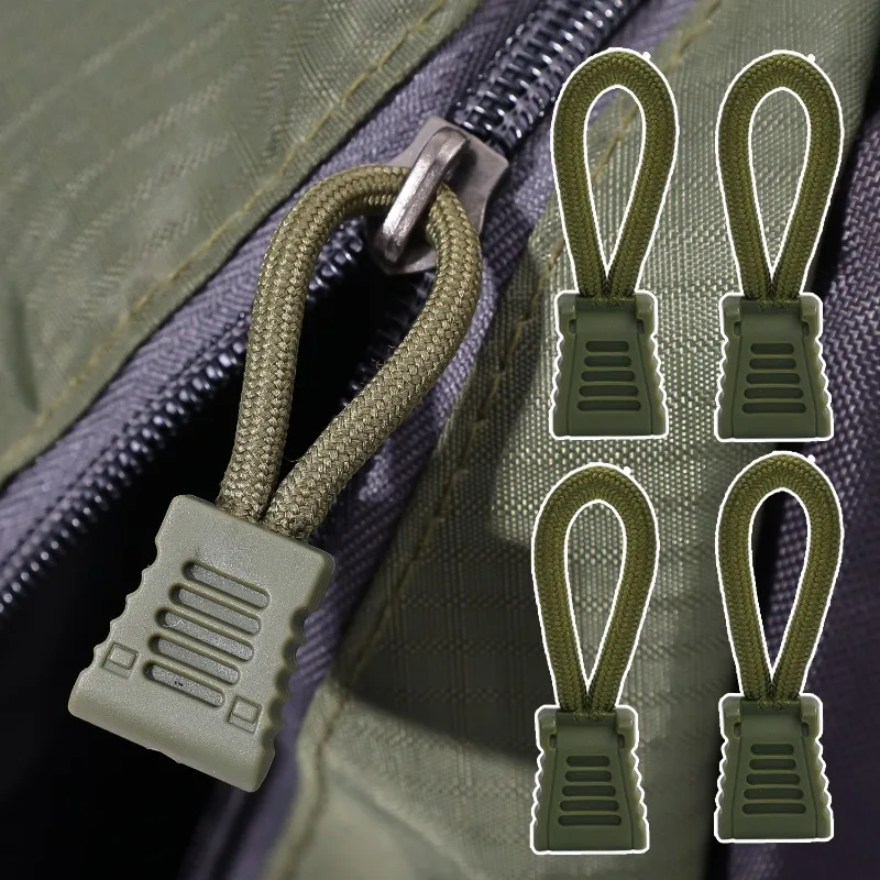 5/20 pçs clipe de substituição zíper puxar extrator final ajuste corda tag fixador zip cabo guia fivela saco viagem mala mochila ferramenta ao ar livre