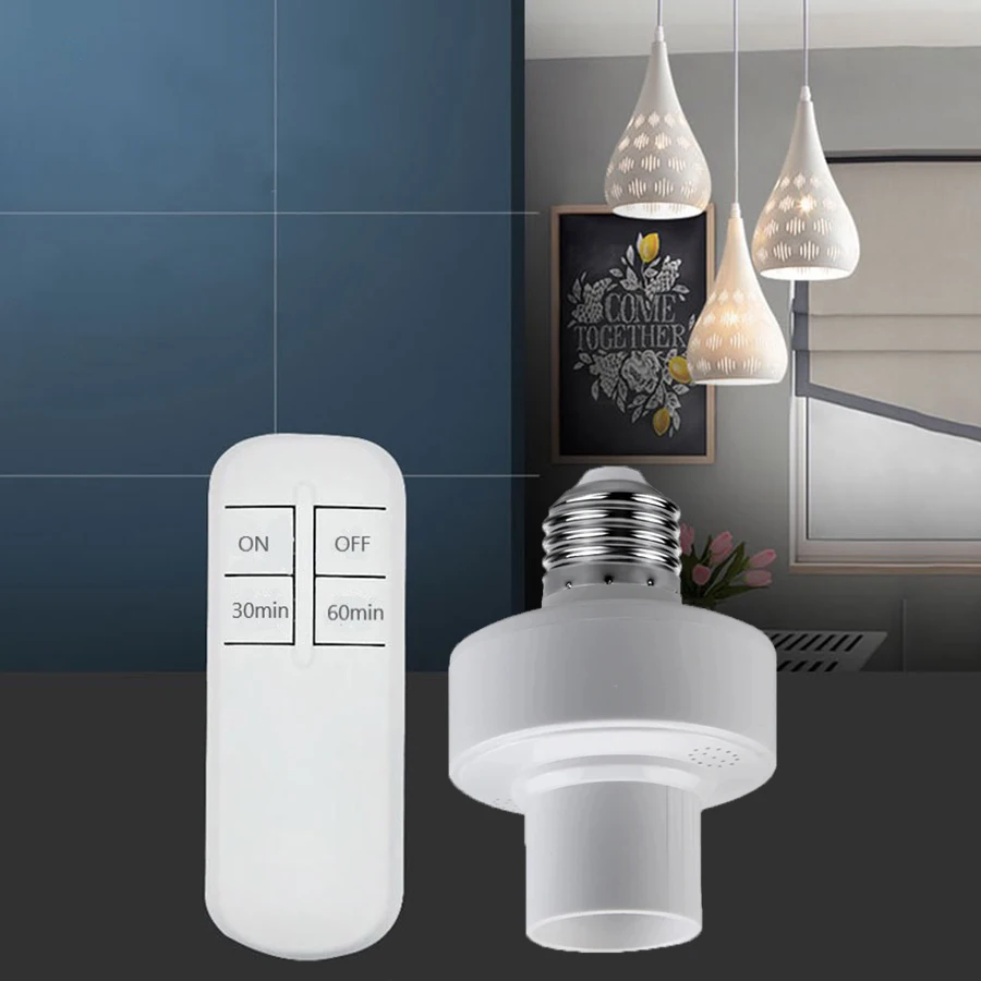 Base lampada a LED E27 con telecomando per lampadine AC 85-265V Presa E26 Portalampada intelligente Interruttore RF wireless ON/OFF Timmer
