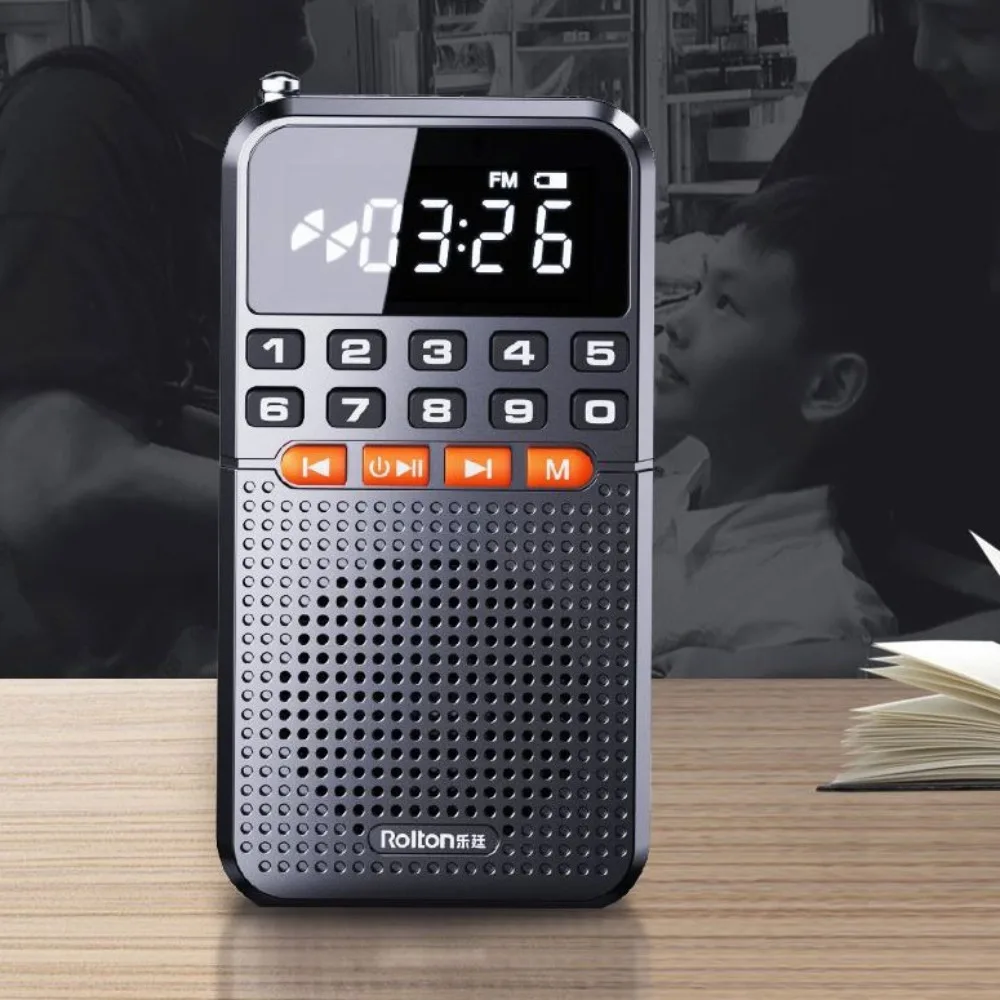 AM/FM Мини Bluetooth-динамик Светодиодный фонарик Walkman Карманный радиоприемник Черный портативный радиоприемник TF-карта Музыкальный плеер Go Hiking