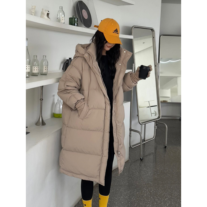 Thickened Winter Down Jacket for Women, Medium Length, Loose Casual Coat, Knee Warm Jacket, New