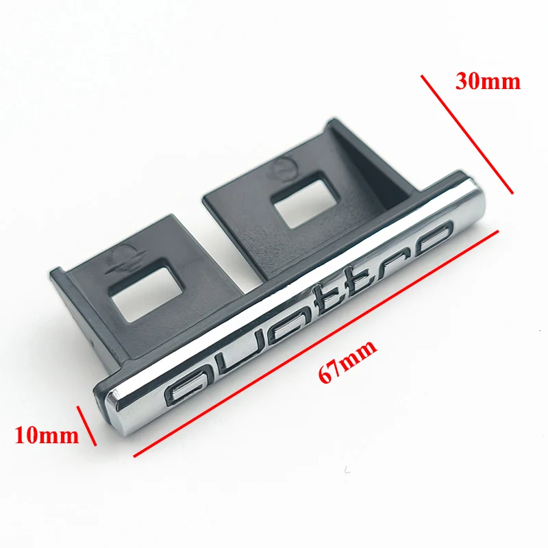 3d ABS Chrome Logo Quattro Emblem  Car Front Grille Badge For Audi A1 A2 A3 A4 A5 A6 A7 A8 Q2 Q3 Q7 Q5 Quatteo Badge Accessories