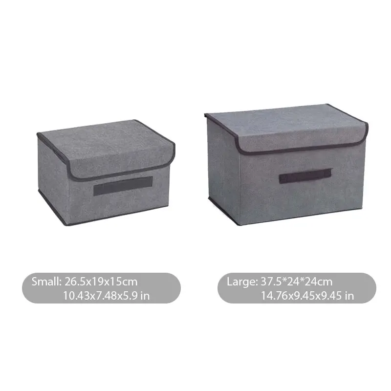 Piega la scatola portaoggetti in tessuto Non tessuto grigio forniture per la casa abbigliamento intimo calzino e cosmetici per l'organizzatore di giocattoli per bambini