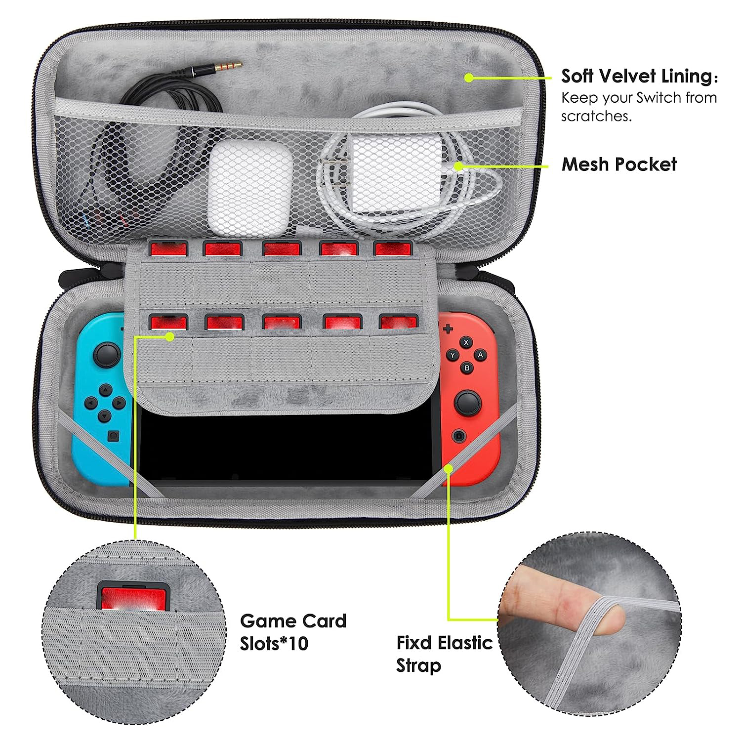 Draagtas Compatibel Met Nintendo Switch-Oled Model, Lichtgewicht Waterdichte Beschermende Opslag Pouch