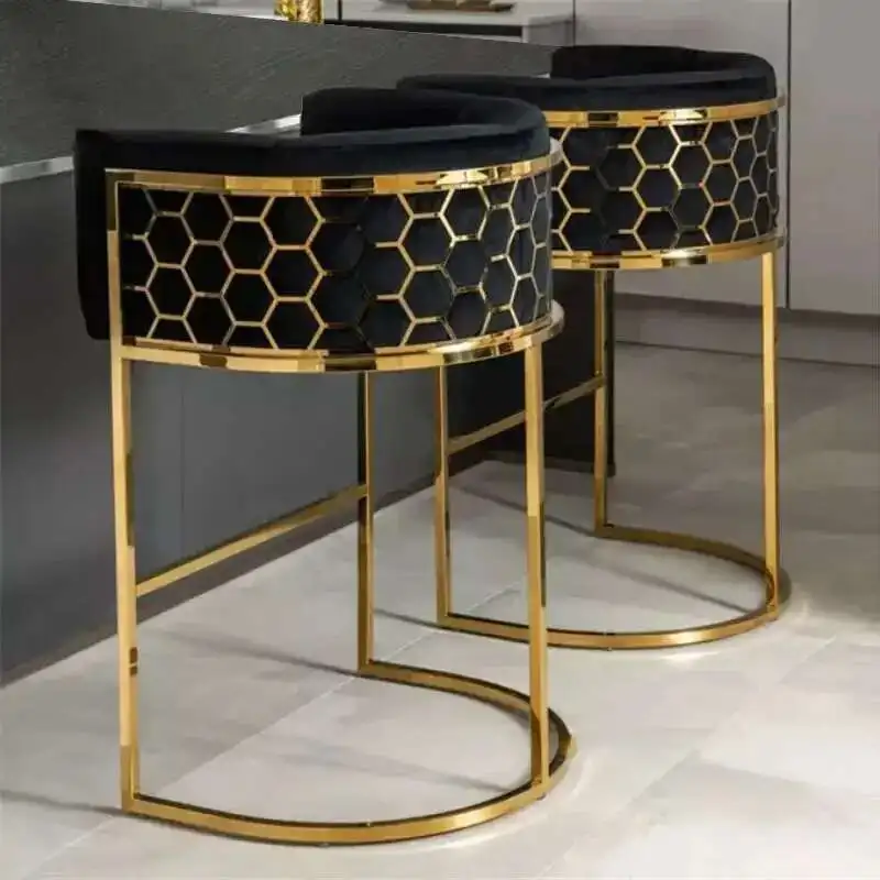 Luxury Bar Chair Simple Modern Bar Chair High Stool Home Backrest High Chair D