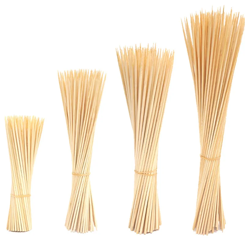 100 Bằng Tre Xiên Gậy Chắc Chắn Dùng Một Lần Thịt Nướng Trái Cây Tự Nhiên Miếng Gỗ Thịt Nướng Đảng Tự Chọn Thức Ăn BBQ Dụng Cụ Accessorie