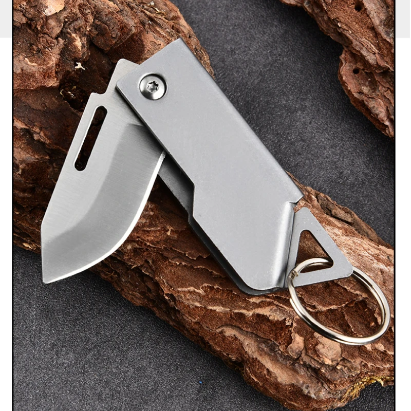 Mini Portable Folding Pocket Knife, Stainless Steel Blade, Keychain, Decoration, Holiday Gift, Travel Camping Tool