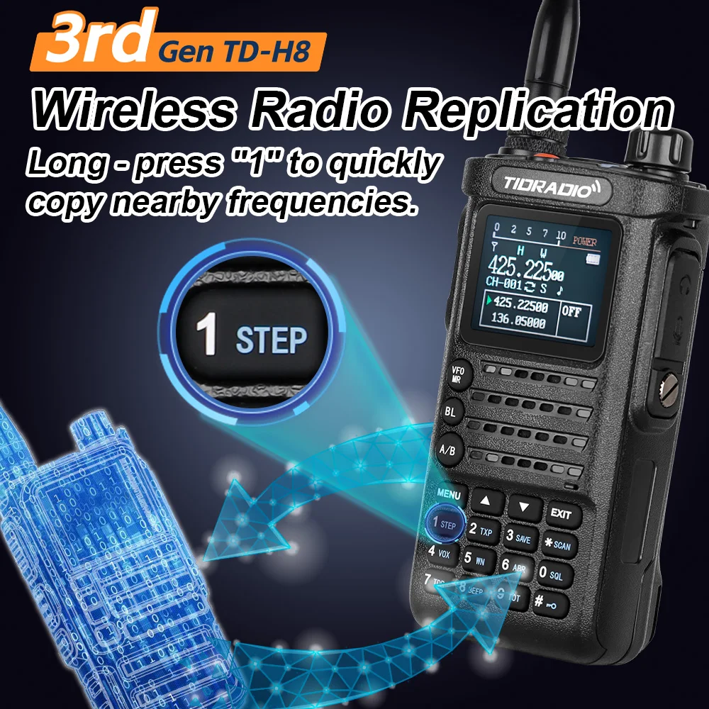 TIDRADIO 2 uds TD H8 Walkie Talkie de tercera generación de largo alcance profesional 10W conexión de Radio bidireccional aplicación de teléfono programación inalámbrica