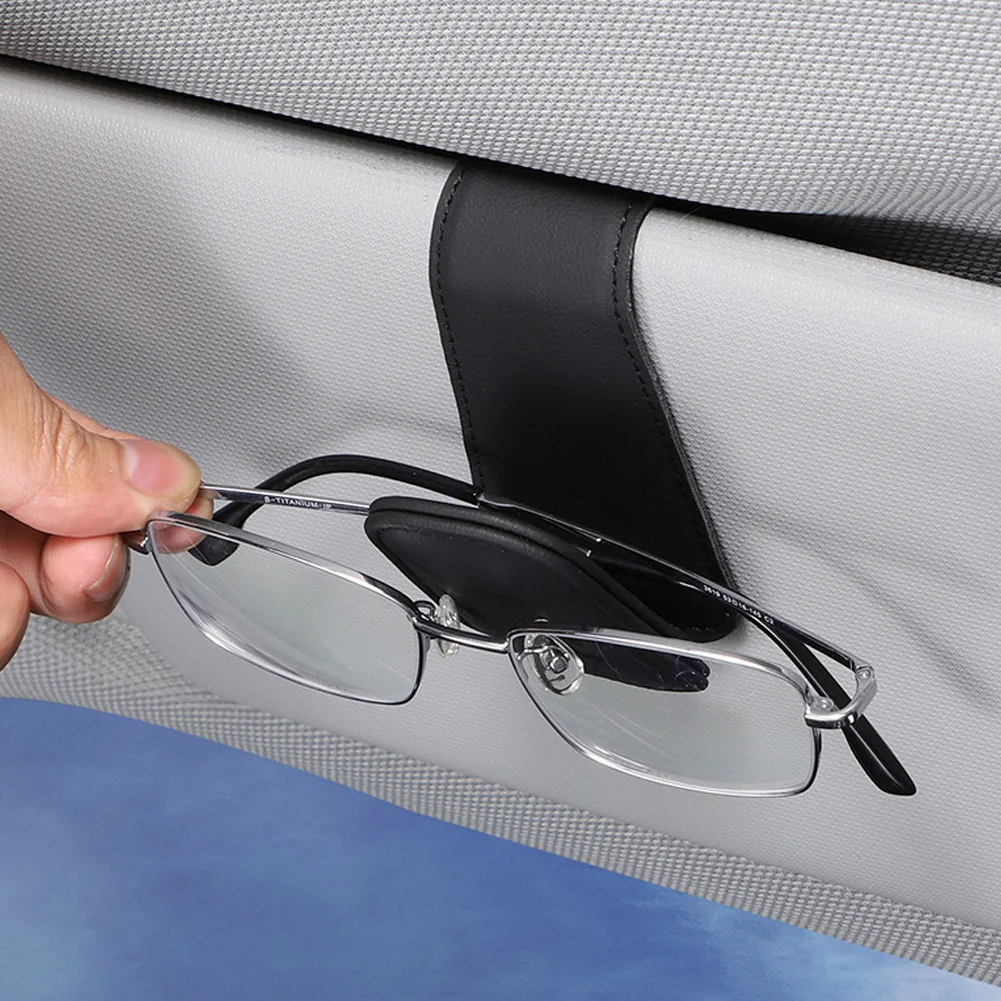 Soporte universal para gafas de sol, soporte de gafas de cuero, soporte magnético multifunción, accesorios para automóviles