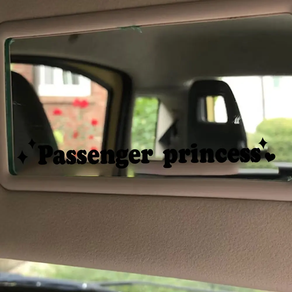 Pegatinas de texto para coche, decoración Interior de princesa de pasajero, espejo retrovisor, pegatinas de moda, calcomanías de vinilo de PVC deportivas creativas