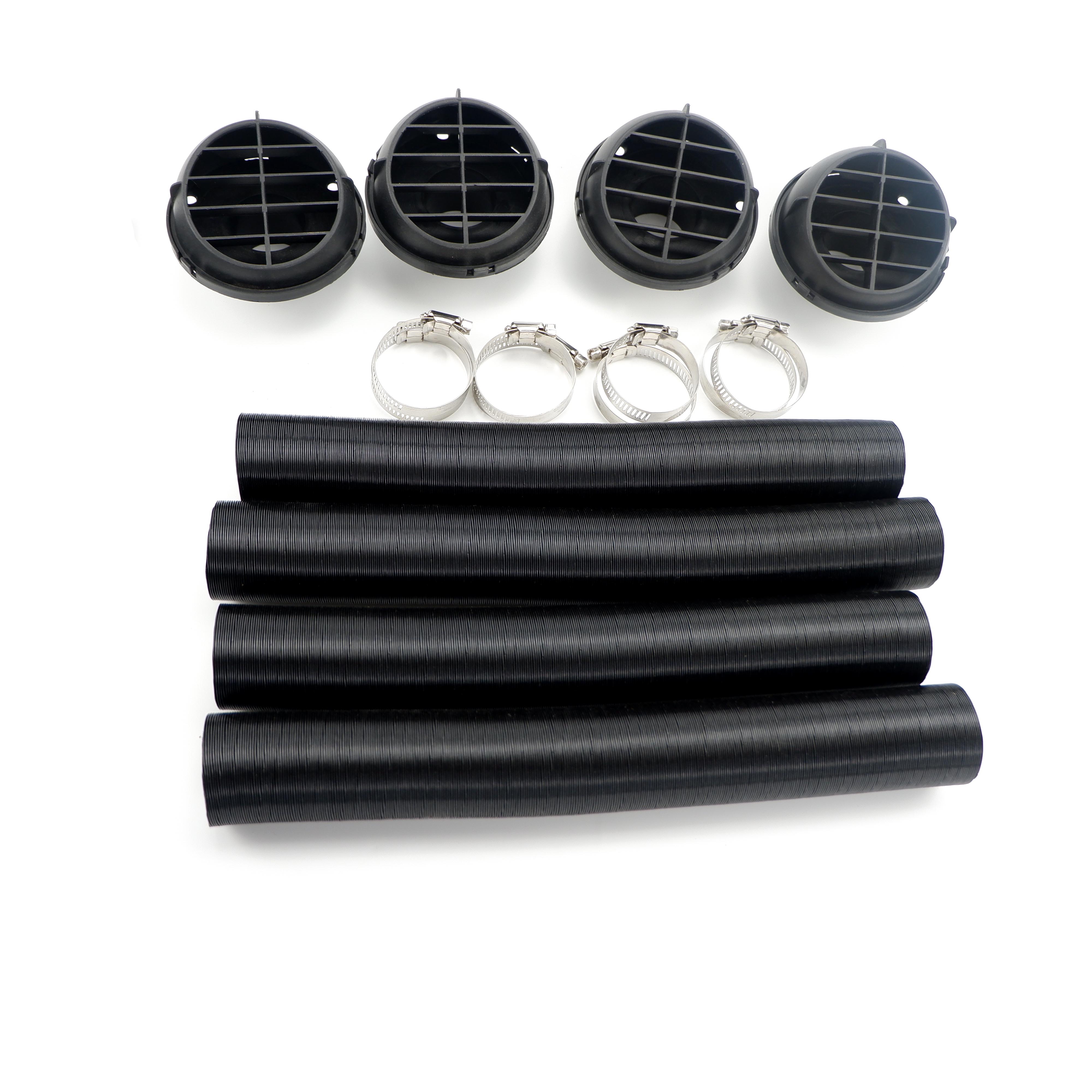 42/60/75 ミリメートル車の自動車ヒーター T Y パイプダクト温風出口黒ベバスト Eberspacher Propex 駐車ディーゼルヒーター