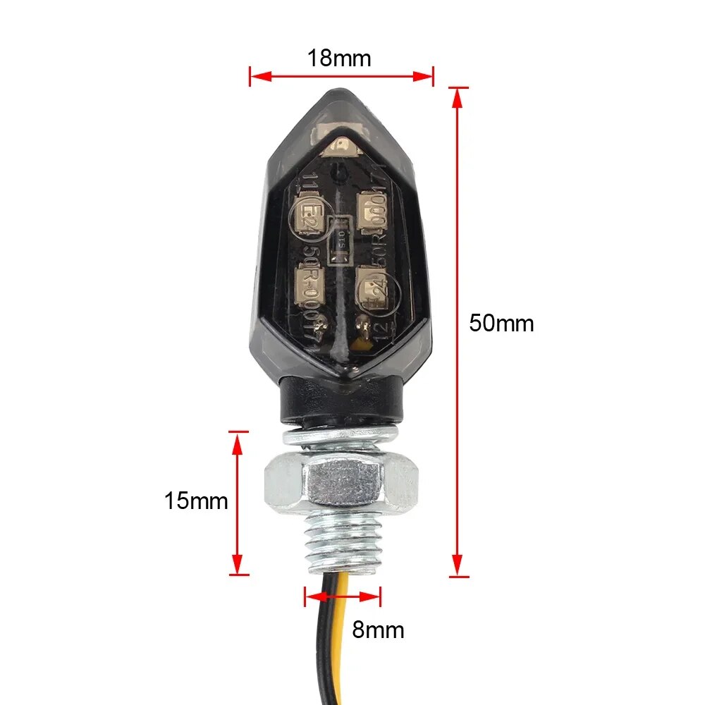 2Pcs Motorcycle Turn Signal Light Smoke Lens Indicator Light 5LED Moto Amber Blinker Indicator Lamp Signal Light for Kawasaki