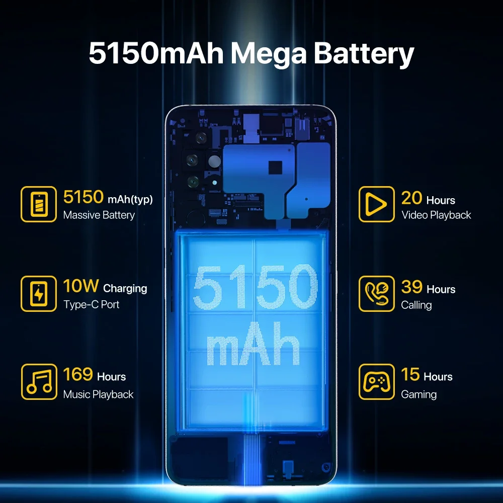 UMIDIGI A15 Tab Android 13 Планшет 8 + 8 ГБ ОЗУ 256 ГБ ПЗУ 11 дюймов 2K HD + дисплей 7500 мАч Мегабатарея 13 МП + 8 МП Камера 20 Вт Быстрая зарядка