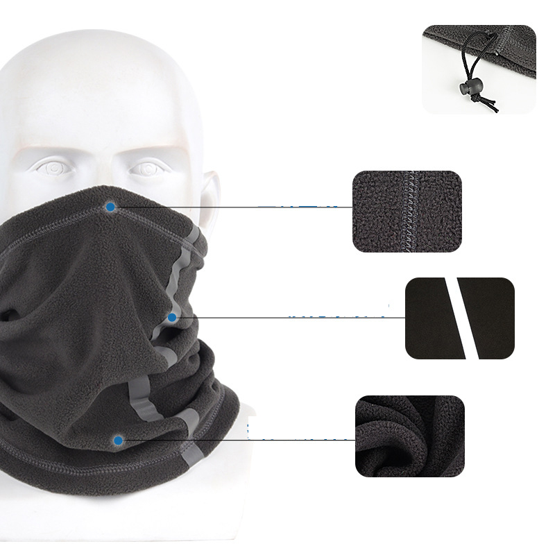 Reflektierender Halswärmer, Multi-Schal, Herbst-Winter-Halstuch, Mann, Skifahren, Halsabdeckung, verstellbare warme Maske, Polarfleece, Radfahren