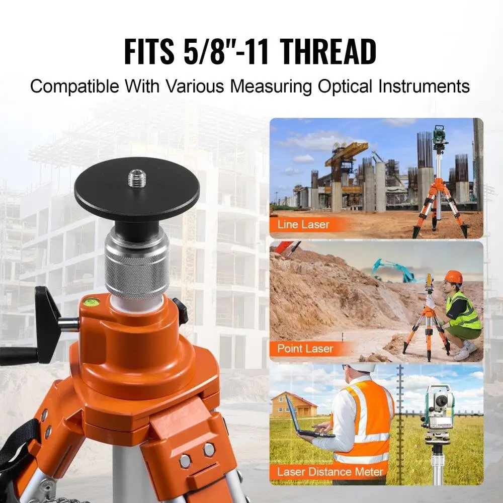 Adjustable Height Tripod Leveling Stand for Ladders & Scaffolding 27.16 to 67.71 Inches with 5/8-11 Thread Home Improvement Tool