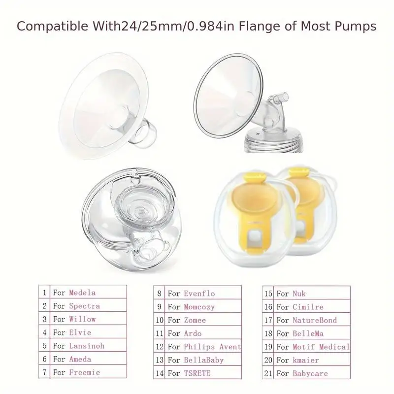 Inserção de flange 1P compatível com Momcozy/Medela/Spectra/YOUHA/TSRETE Escudos/flange de 24 mm, reduz o túnel de 24 mm para baixo até o outro tamanho