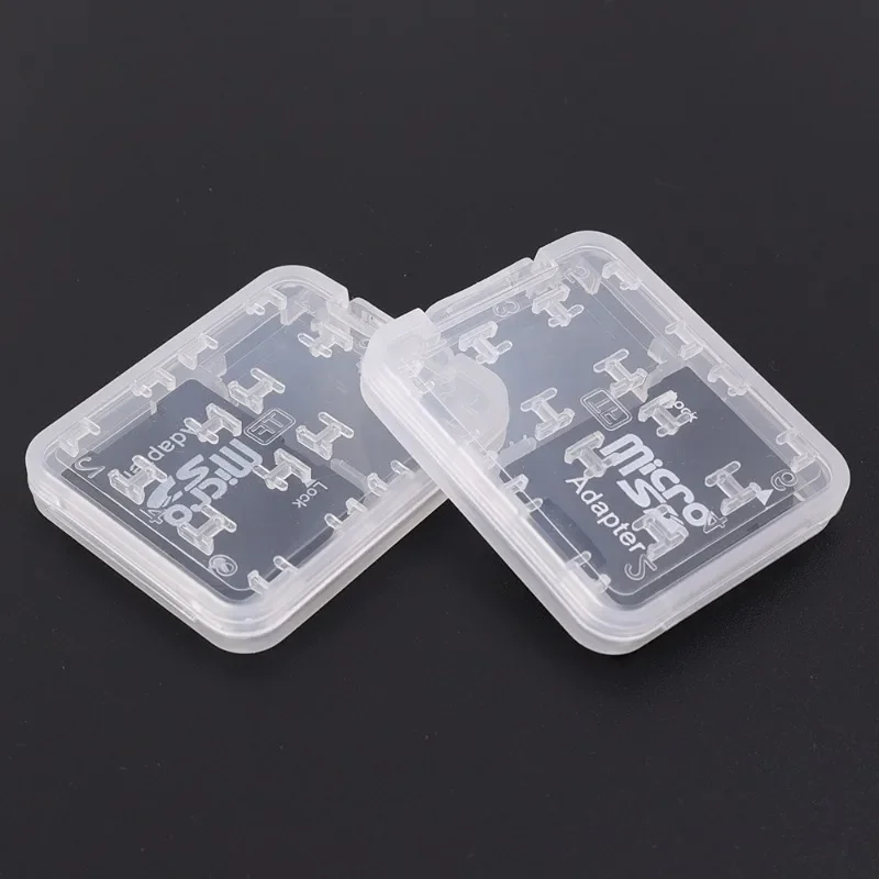 8in1 Sim Card Storage Box Plastic Transparent Memory Card Organizer Case Holder for SD SDHC TF Office Travel Portable Cards Box