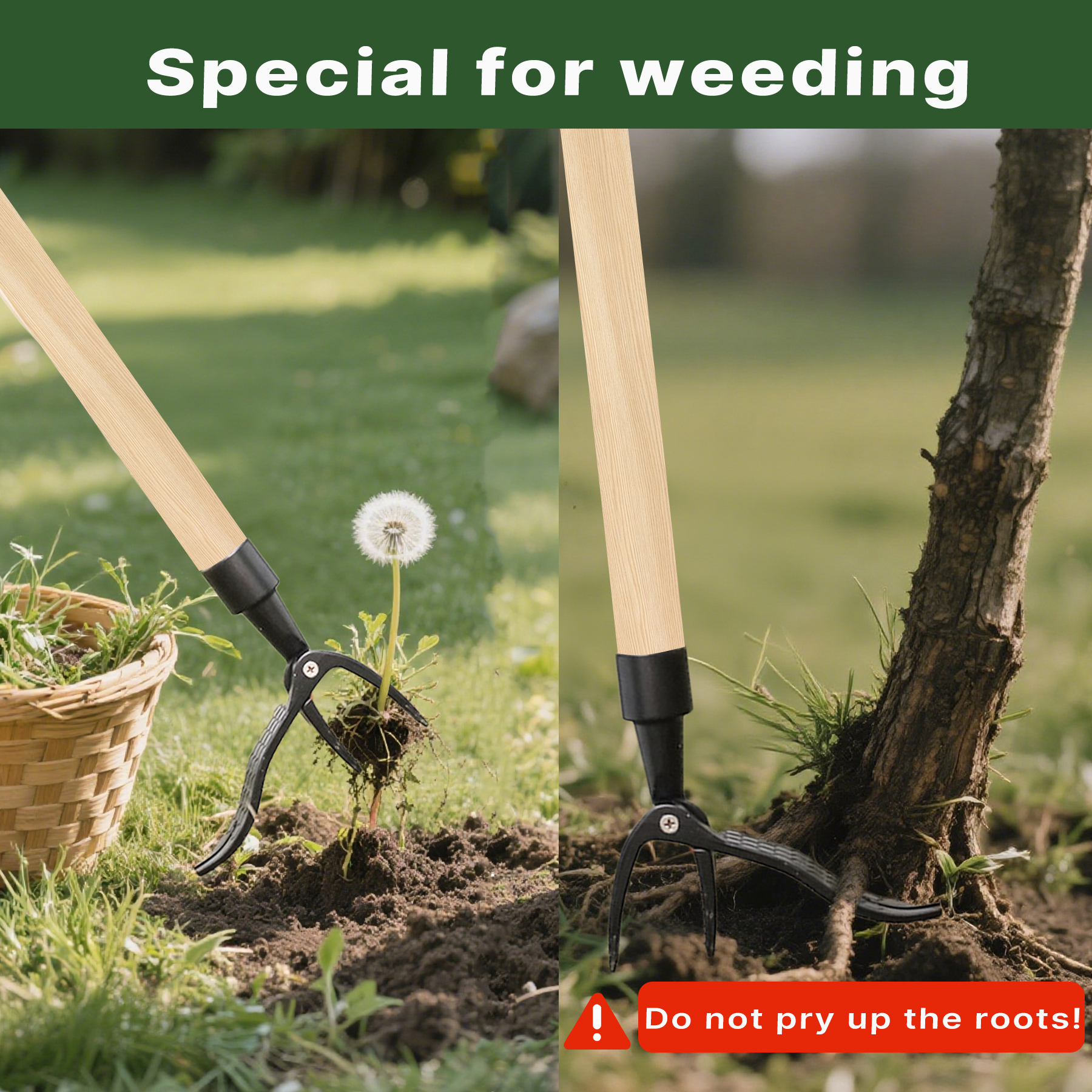 Portable standing weeder, manual weeding/pulling/rooting/garden hand tools, single weeder without pole