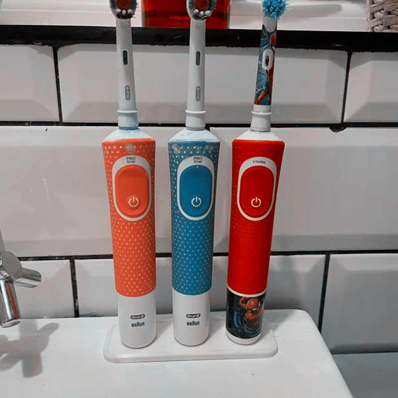 3D Printing Electric toothbrush white stand/holder for 5, 4, 3, 2, 1 Braun Oral B electric toothbrushes holder