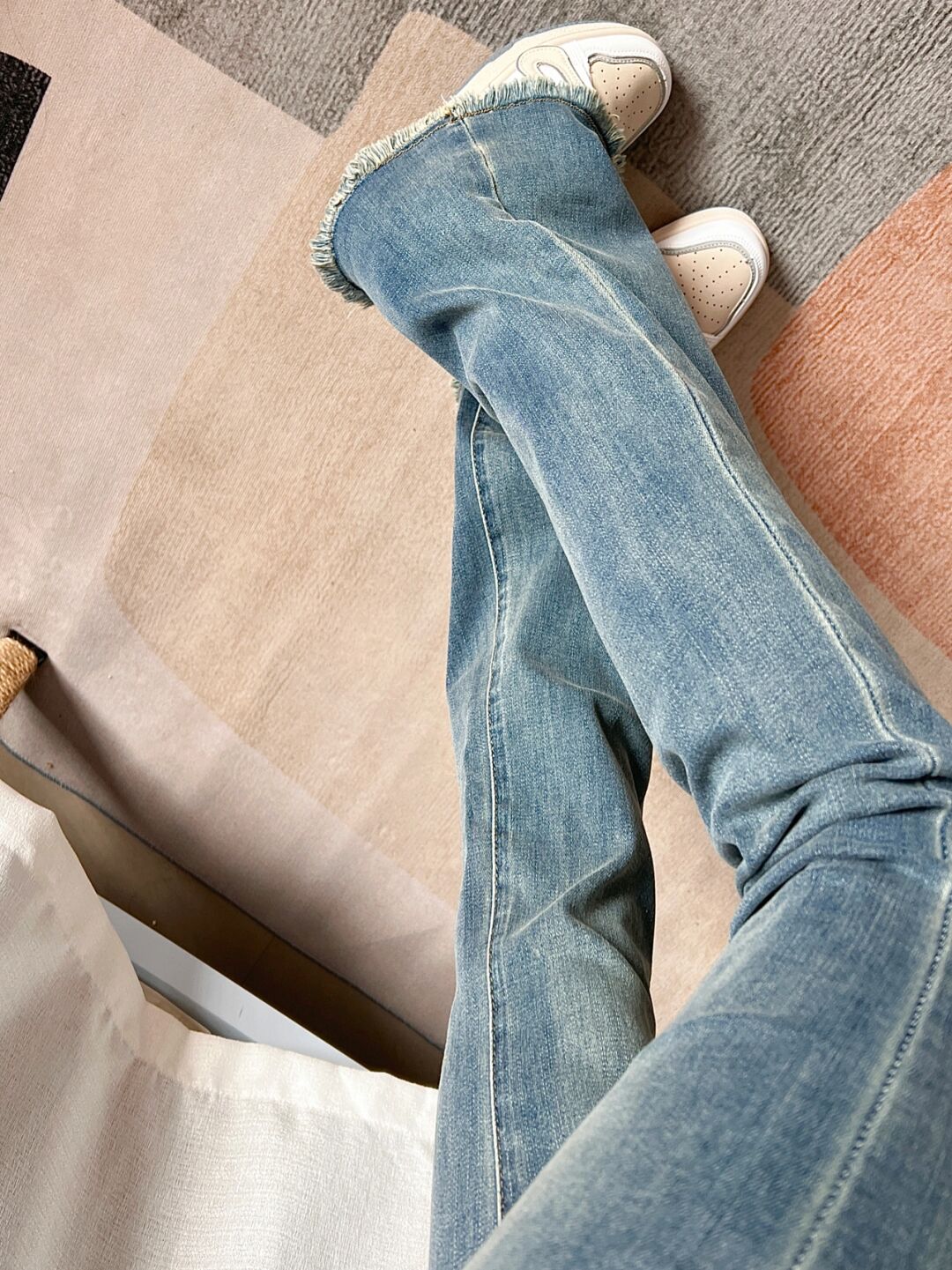 High Waist Slim Fit Micro Flared Jeans Women's Spring Autumn Cotton Stretch Denim Blue Jeans Bootcut Pants with kets