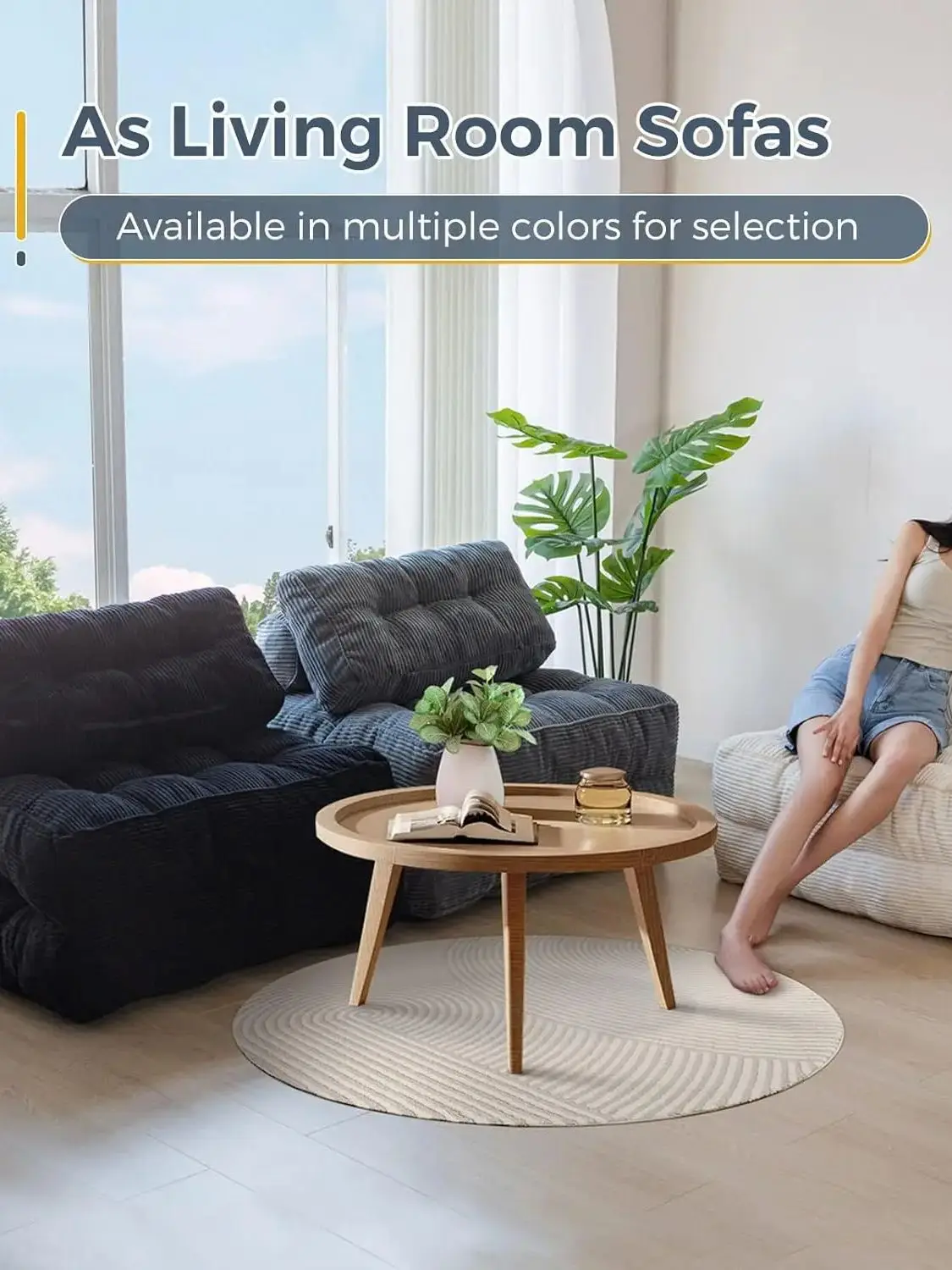 Sofá de compressão a vácuo dobrável simples tecido canto modular piso multi função nordic sala estar quarto decoração