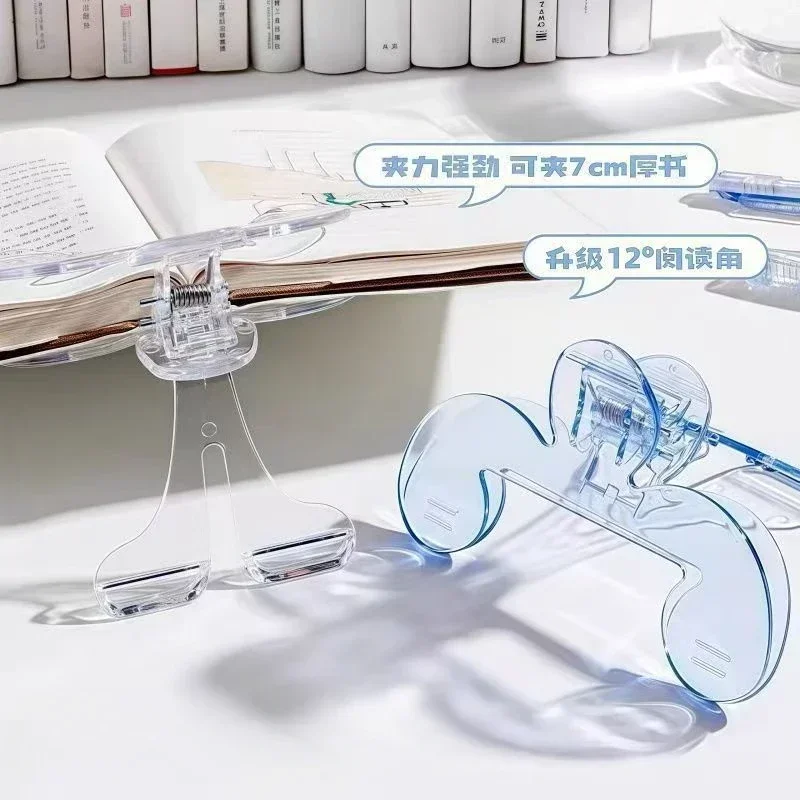 1pc Transparent Kunststoff Buch Clip mit Ständer Lesehilfe Feste Buch Clip Datei Lesezeichen Schreibwaren Schule Liefert