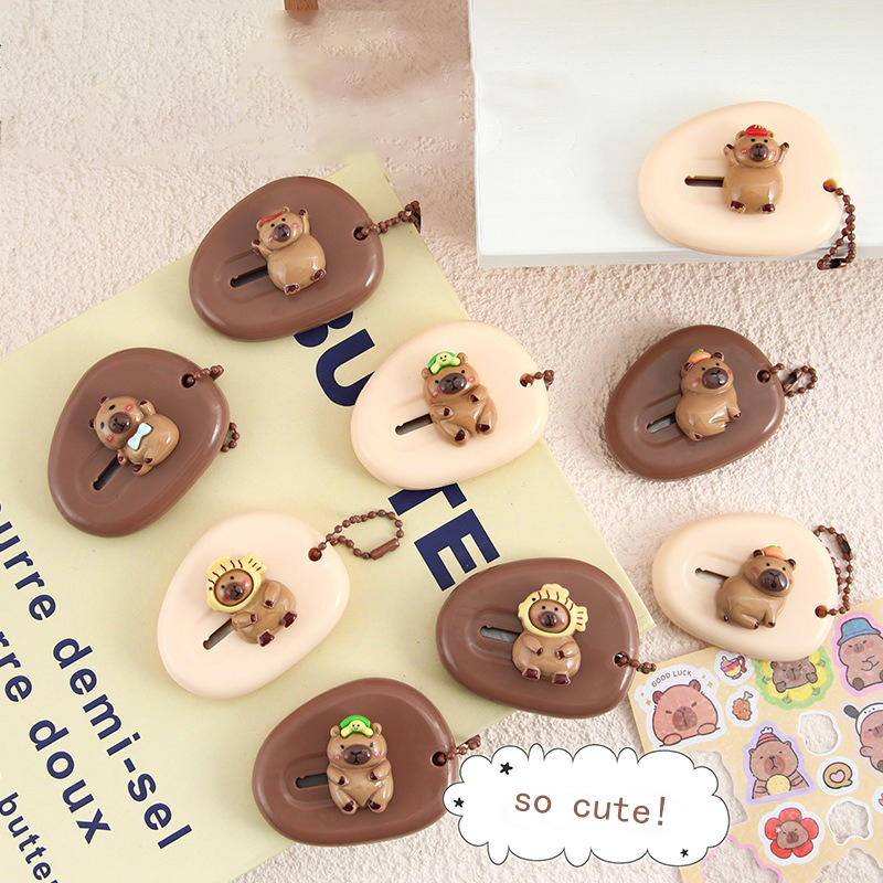 Mini cuchillo de utilidad portátil retráctil, papelería de conejillo de indias de dibujos animados, cortador de caja de papel hecho a mano, cuchillo de desembalaje de sobre exprés