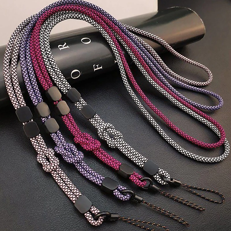 Lange Hals-Hängekette, handgewebtes Handy-Lanyard, stark und lang verstellbar, Dual-Use-Lanyard, Telefon-Anti-Verlust-Anhänger