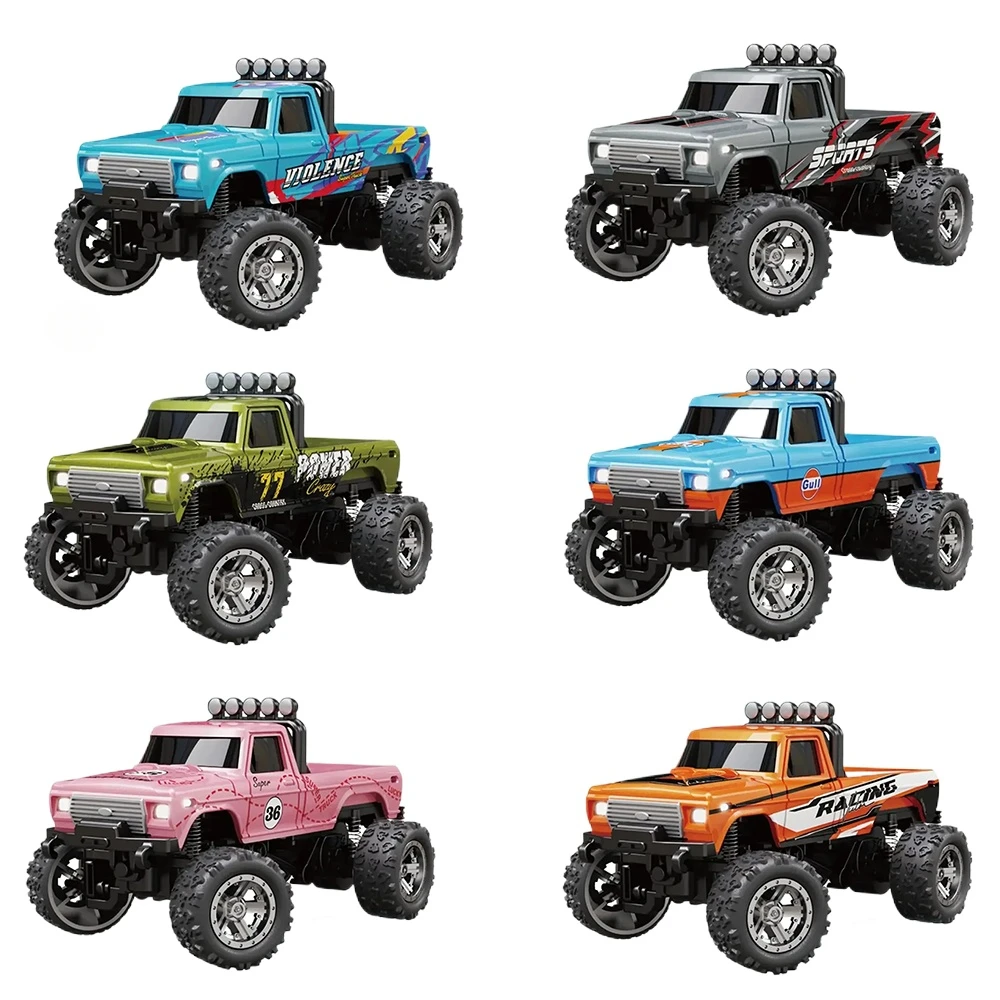 RC Bigfoot 1/64 vitesses Mini voiture d'escalade tout-terrain alliage apparence fraîche lumière Absorption des chocs jouet pour enfants cadeau