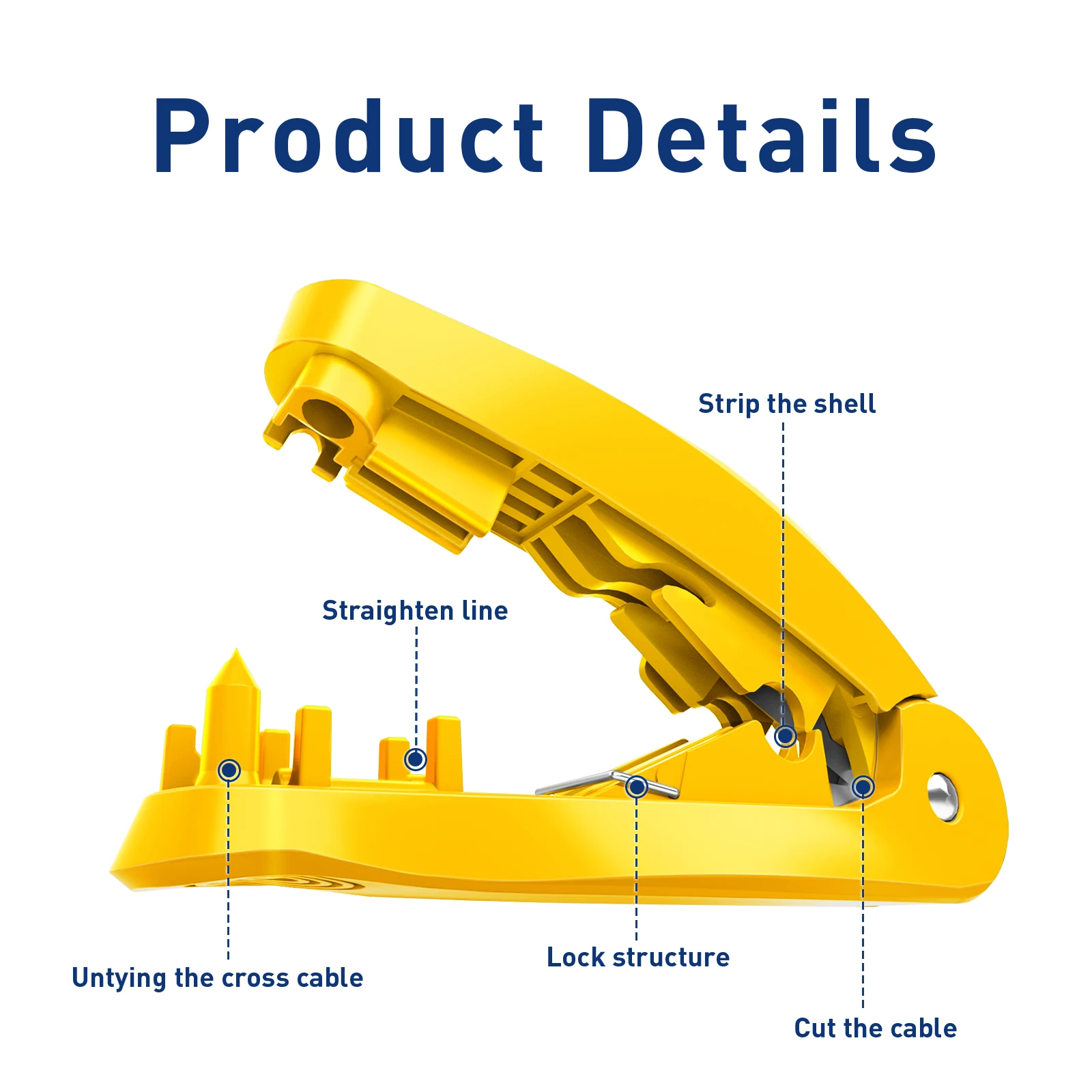 ZOERAX RJ45 Ethernet Cable Stripping Tool Multifunctional Cutter with cutting,stripping,untangling and straightening function