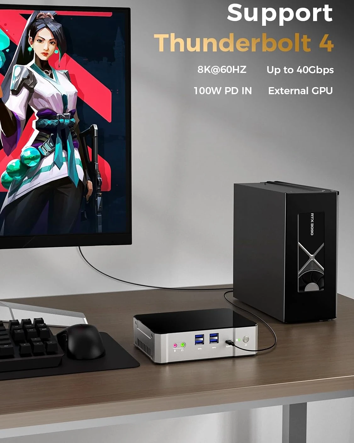 Yohirs 13th Gen i9 13900H i7 13700H mini PC Gaming Computer Thunderbolt 4 DDR5 M.2 NVME 2*2.5G LAN desktop 4*4K HD2.0 DP WiFi6