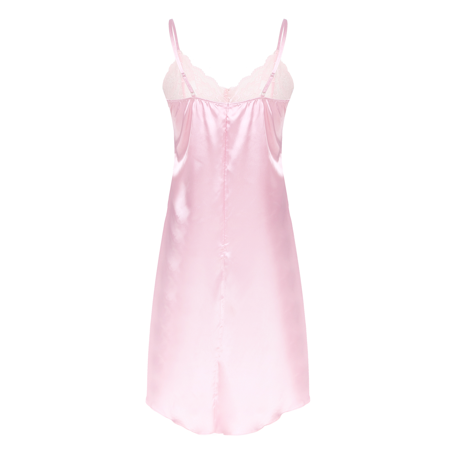 Camisón de satén Sissy para hombre, lencería de encaje transparente con tirantes finos, vestido para dormir con cuello en V, ropa de dormir para travesti