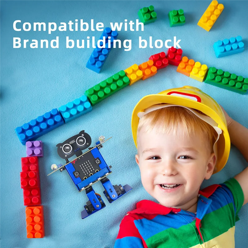 ABKR-Happybot Programação Carro Robô + XR Scratch Biped Walking Dance Music Micro:Bit Placa-mãe APP
