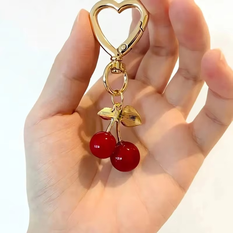 Abalorio para bolso en forma de corazón con flor de cerezo, cierre de langosta duradero, accesorio para bolso DIY, regalo perfecto para mujer, ficha romántica de amor