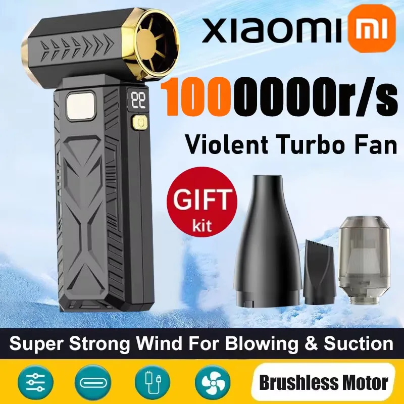 Xiaomi-ventilador violento 2 en 1, 1000000RPM, soplador de aire súper potente, succión al vacío para limpiador de polvo, Turbo sin escobillas, viento fuerte
