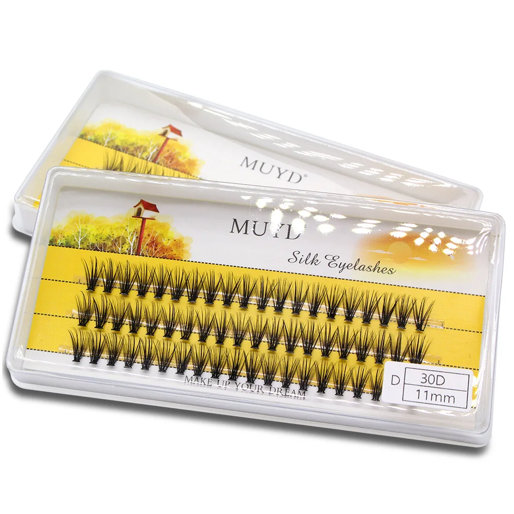 60pcs Wispy Mink Individual Cluster Eyelash Extension Natural Long Black False Lashes Russian Volume Professional Eyelashes
