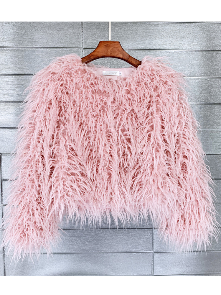Manteau en Fausse Fourrure pour Femme, Coloré, Boho, Automne Hiver, Rose, Blanc, Shaggy, Veste en Fausse Fourrure, Vêtements Y-Festival