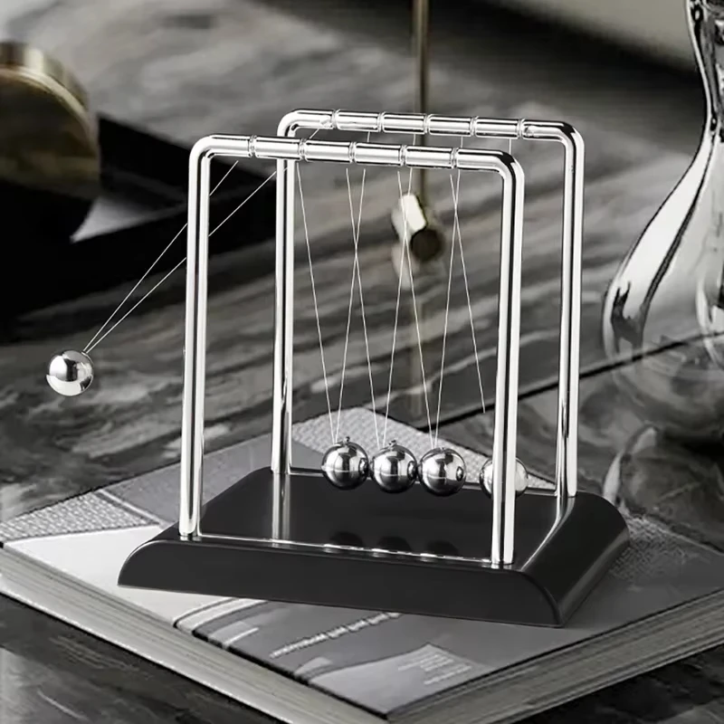 Cuna de Newton, bola de acero de equilibrio, juguete de escritorio, regalo, péndulo de gravedad, suministros de enseñanza, ciencia física, decoración de Metal para el hogar y la Oficina
