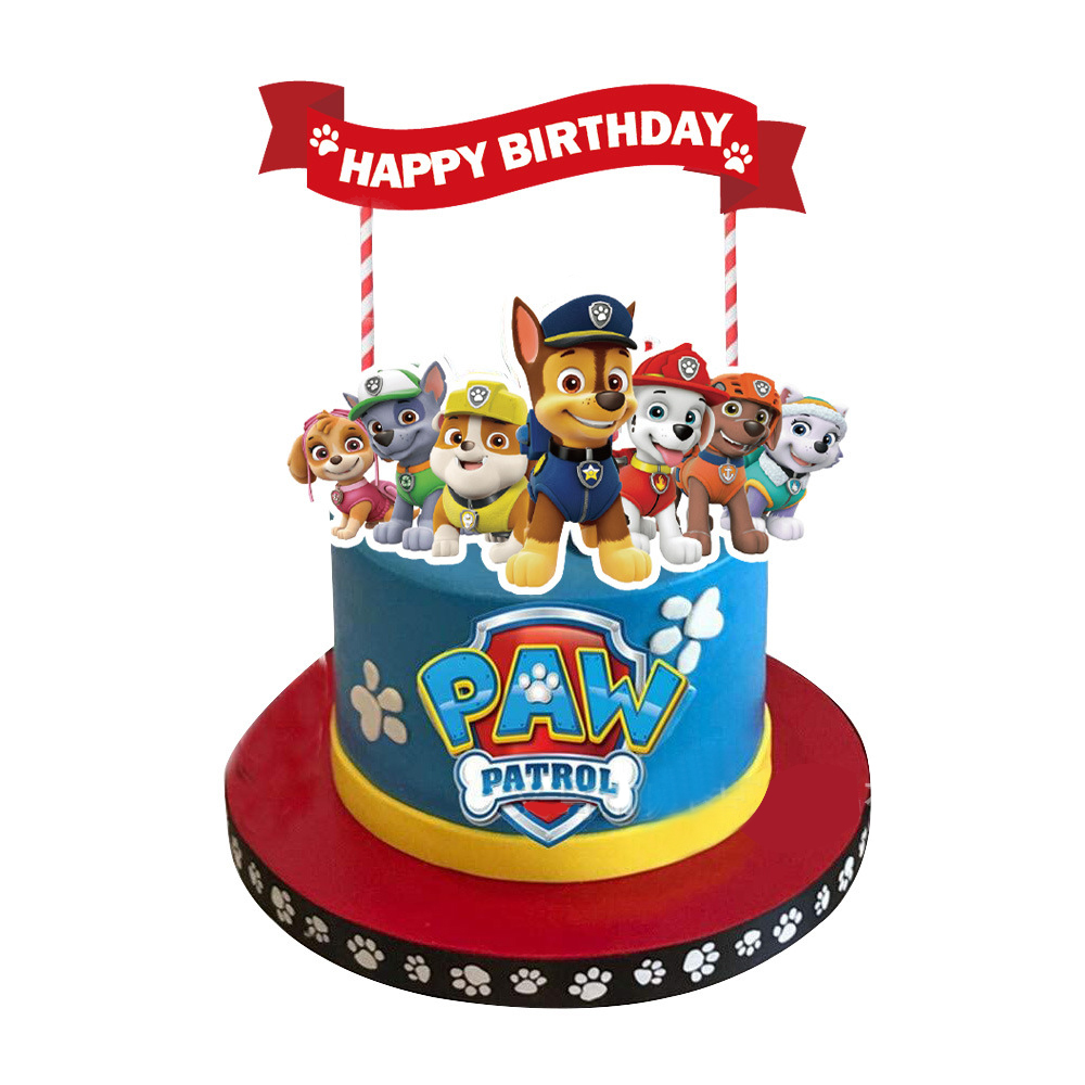 Chó Tuần Tra Paw Patrol Bánh Trang Trí Đồ Tiếp Tế Chúc Mừng Sinh Nhật Bánh Phụ Kiện Nước Quai Trang Trí Đứng Cho Tiệc Tặng Đồ Chơi Cho Bé