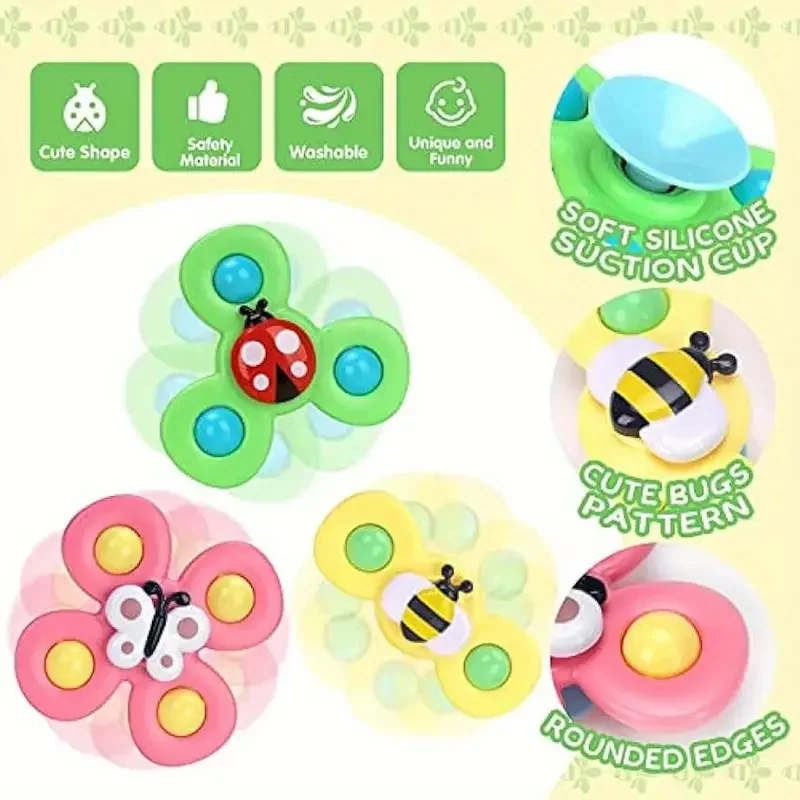 เด็ก Interactive Bug ดอกไม้ดูดถ้วยของเล่นการ์ตูนดูดถ้วยปั่นของเล่นเด็กการศึกษาสนุกเล่น
