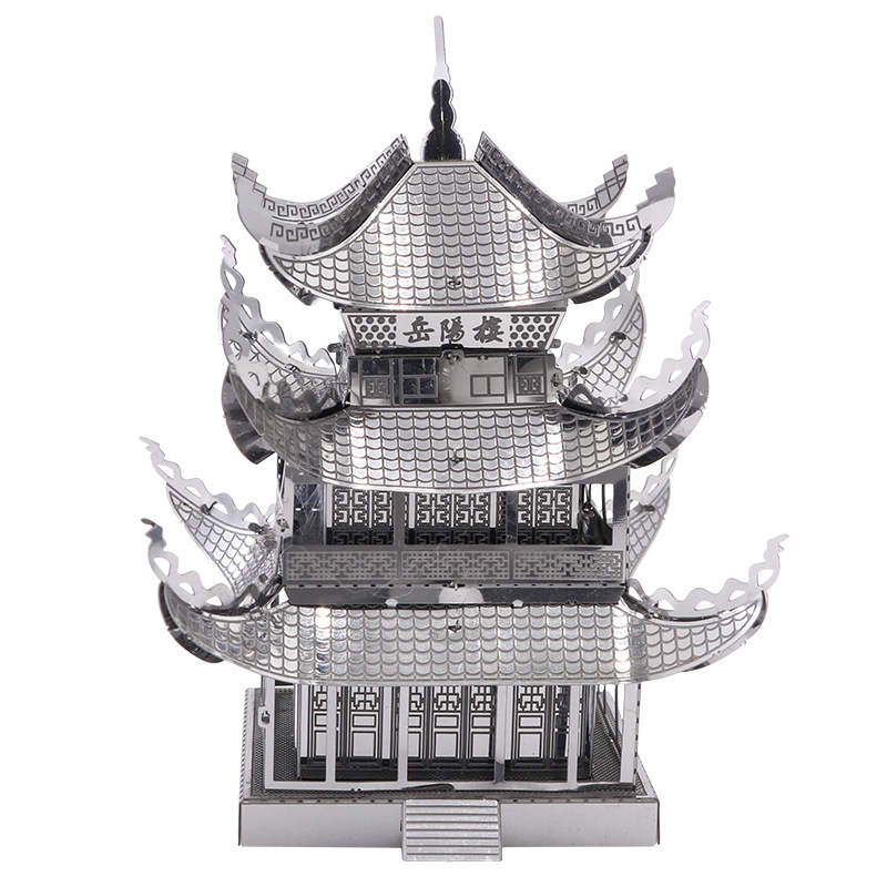 Yueyang Tower 3D Metal Puzzle Model Kits DIY Corte a Laser Quebra-cabeças Brinquedo para Crianças
