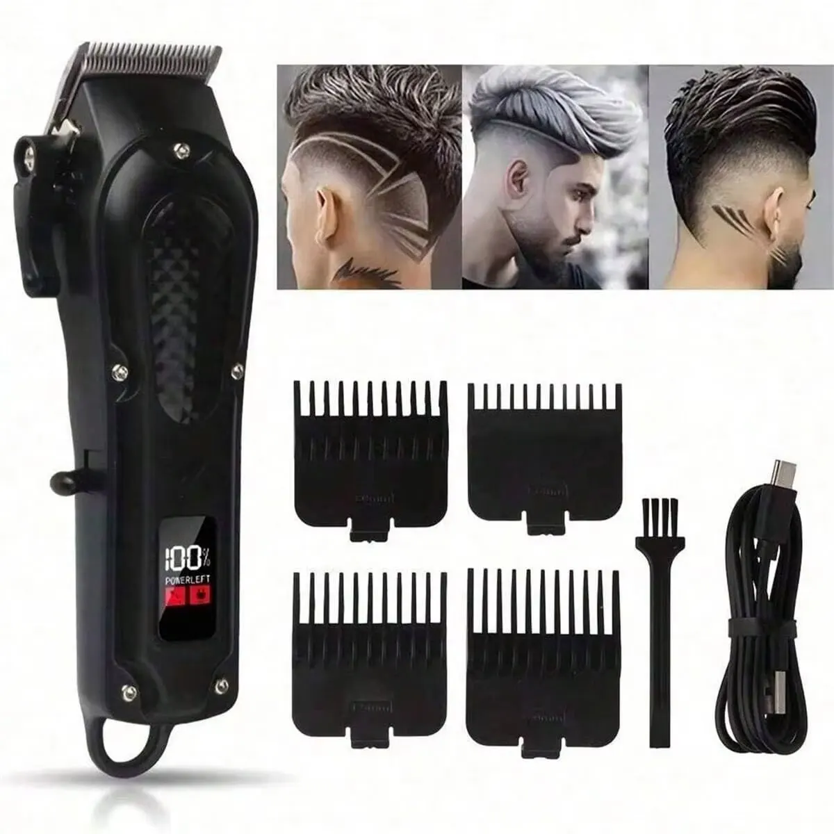 มืออาชีพ USB ชาร์จผม Clipper และเครื่องตัดหนวดเครา, ไร้สาย, ของขวัญที่เหมาะสําหรับผู้ชาย